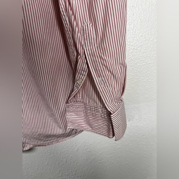 Reiss Light red and white Striped button down Dress Shirt size extra small - Picture 6 of 6